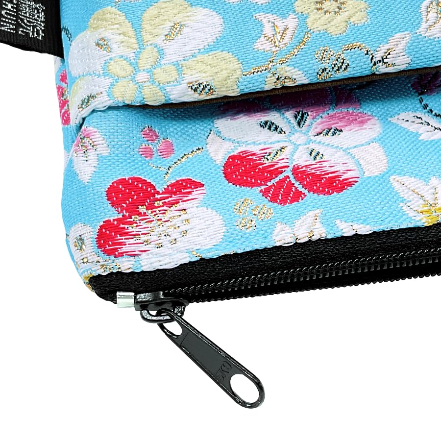Senshishuin Nishijin Brocade Pouch Sky Blue Chunli (Lined) (Small)