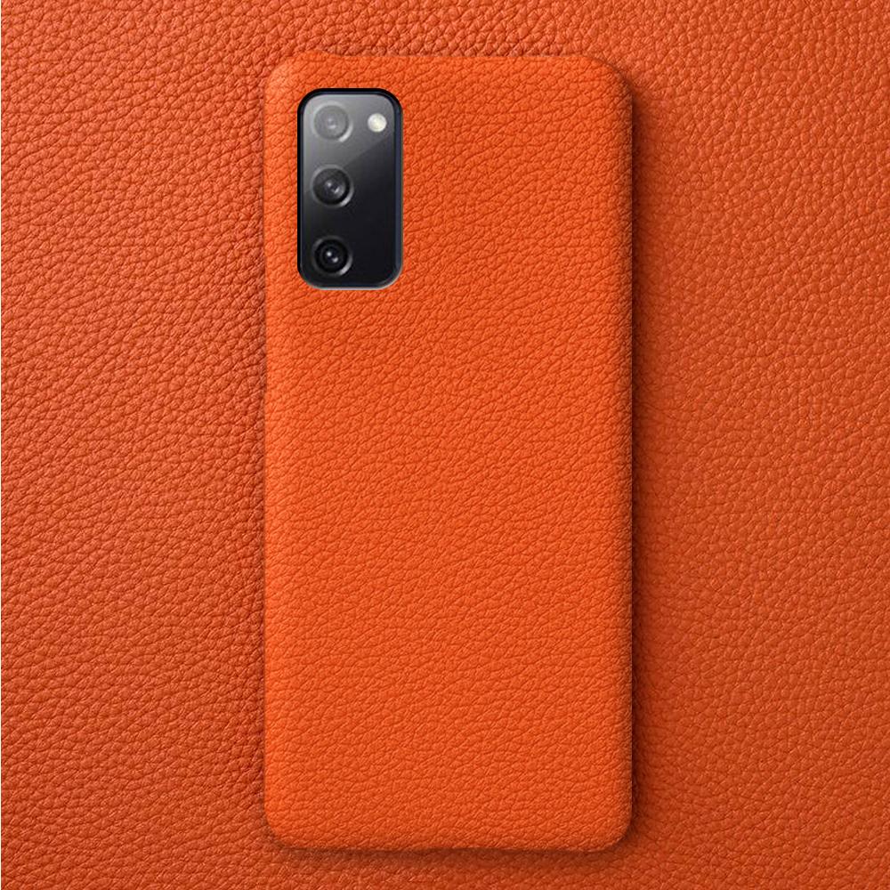 Luxury Business Cover for SAMSUNG S20 FE CASE Litchi Genuine Leather Cases S20Plus S21Ultra Back Cover Coque Shockproof Funda