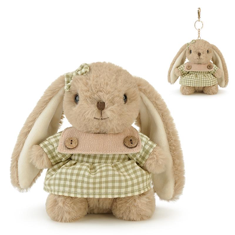 Hug Baby Lily Long-Eared Rabbit Plush Toy: Cute Pendant Doll In Baby Clothes for Children and Girls' Birthdays