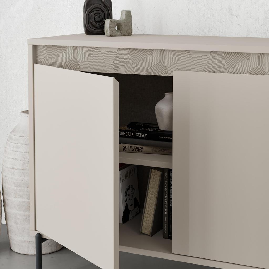 Buffet GRETA – Crème – 3 portes – 150 x 40 x 80 cm