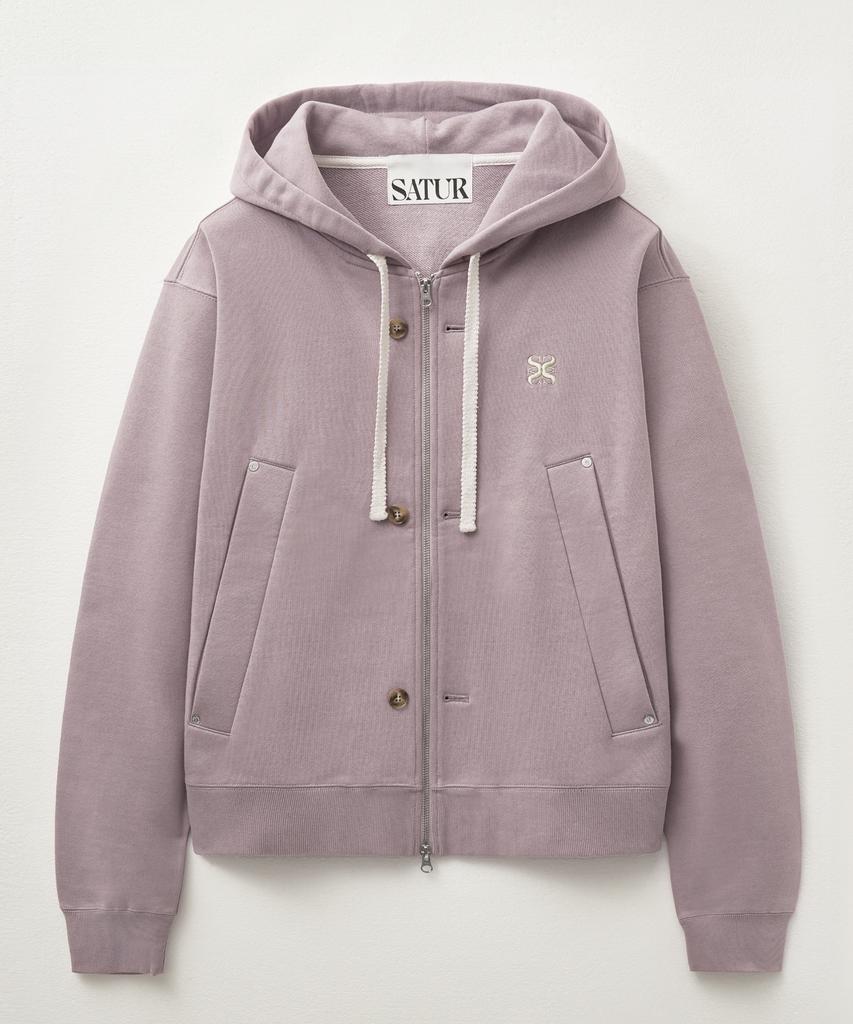 Satur Theo Cotton All Day Hoodie Zip-Up Purple (Type A)