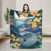 Manga Glaceons Nacht-Thema Decke Reise Büro Flanell Überwurfdecke Für Draußen Warm Weich Pokemon-Design Qualität Tagesdecke Geschenk