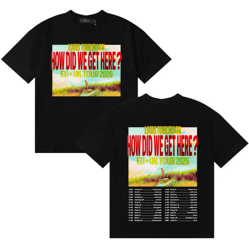 2026 Rapper Louis Tomlinson How Die We Get Here Gothic Comfort Tops Summer Y2K TShirt Oversized Vintage Crewneck Loose Tee Shirt