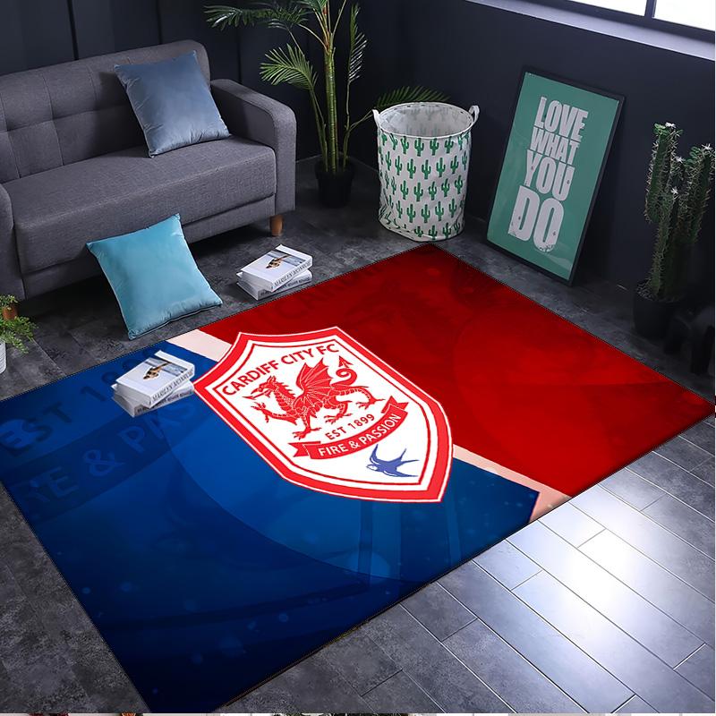 1PC rug Football Club Cardiff Carpet, Chair Rug,Area Rug for Office Bedroom living rooms bedroom, Doormat decor Christmas fan gifts