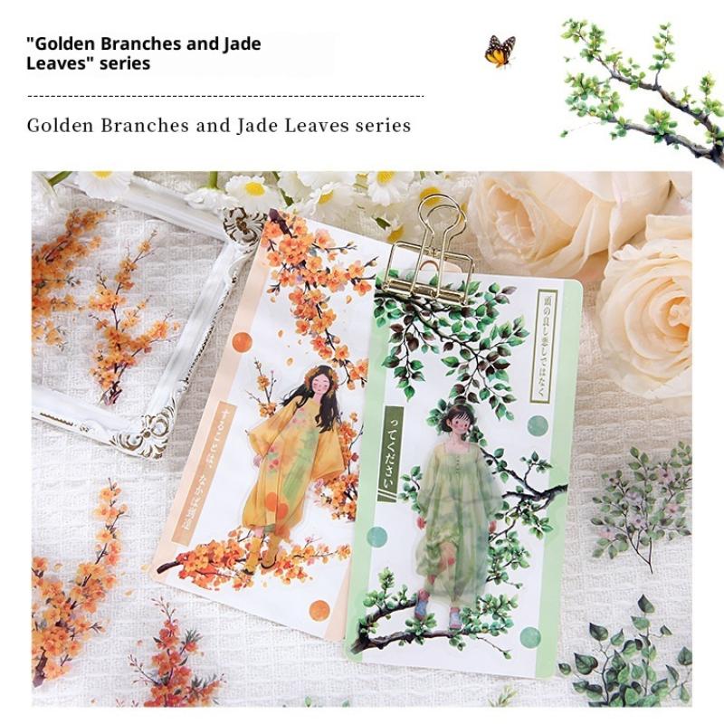 30Pcs/Set Waterproof Vintage Pet Plant Flower Stickers For Diy Crafts Scrapbook Photo Album Decoration