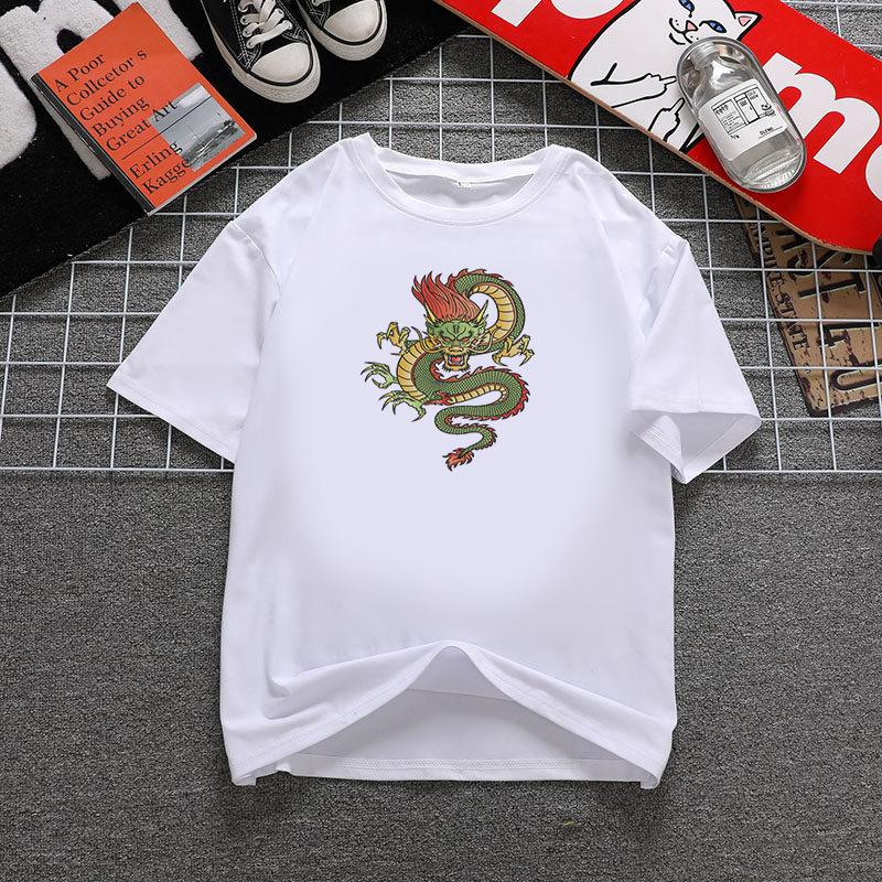 

Fashion Dragon Printing Women Aesthetic T-Shirt Tops Summer Graphic Casual T-Shirt Women New Style White Women s Clothes XXXL білий