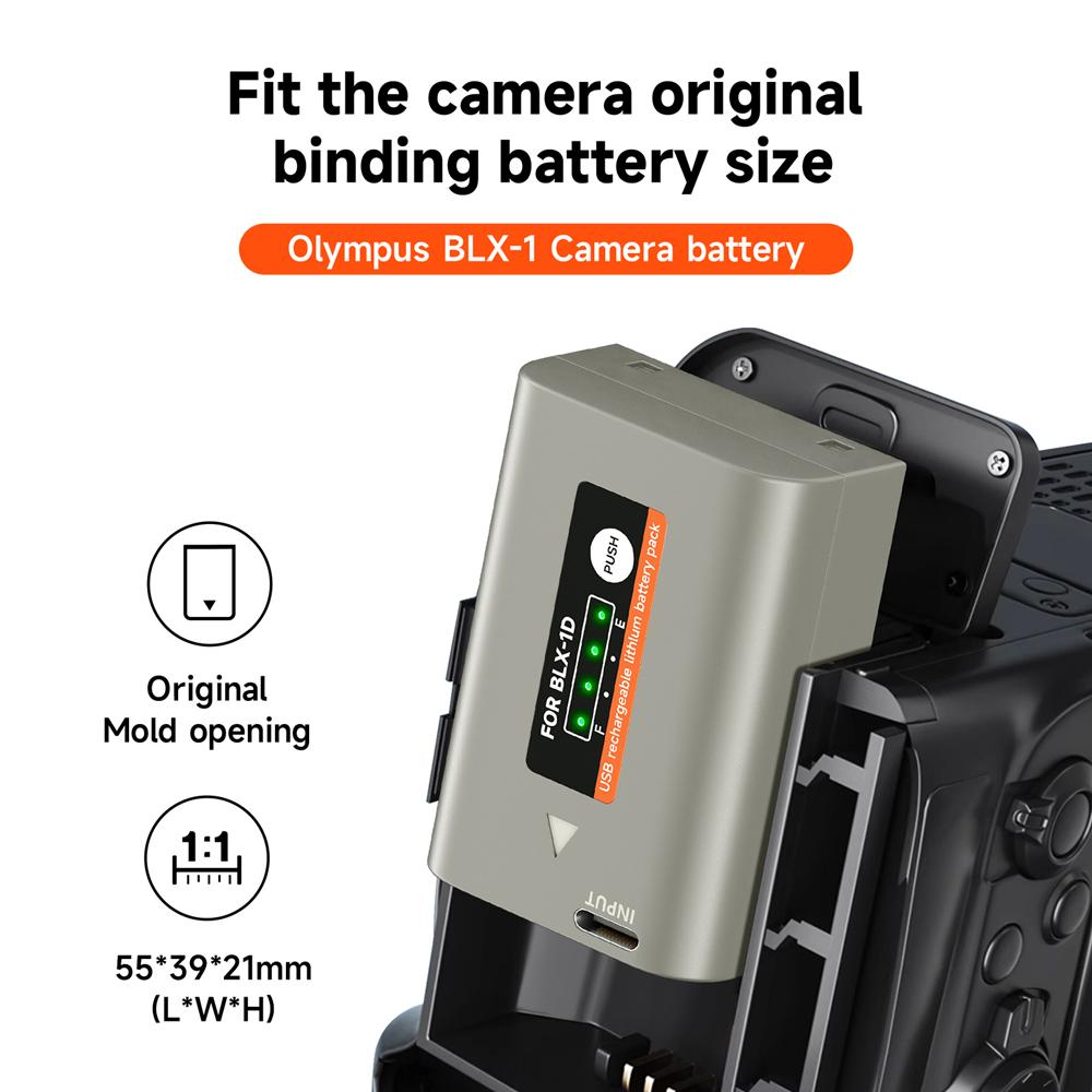 Batterie d'appareil photo 2600mAh BLX-1 BLX1 pour appareil photo sans miroir Olympus OM SYSTEM OM-1/0M1/0M-1