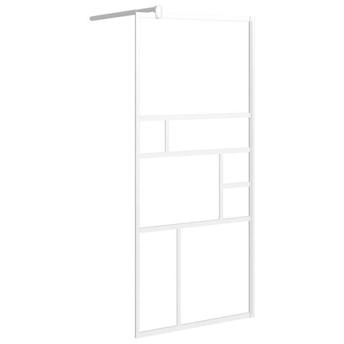 VidaXL Shower Wall 90x195 Cm ESG Glass White 151869