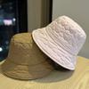 Korean-style Ultra-light Heart-shaped New Fisherman Hat for Women, Warm and Face-slimming Bucket Hat with a Round Top, Down Cotton Basin Hat, Trendy