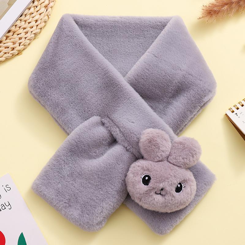 Children Scarf Kids Winter Faux Fur Neckerchief Autumn Boys Girls Warmer Neck Scarf Soft Cartoon Children´S Scarves New 1-13Y
