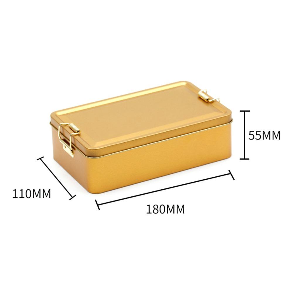 New With Lid Tinplate Box Rectangular Shape Multi Color Metal Storage Box Buckle High Quality Candy Box Kitchen Organization
