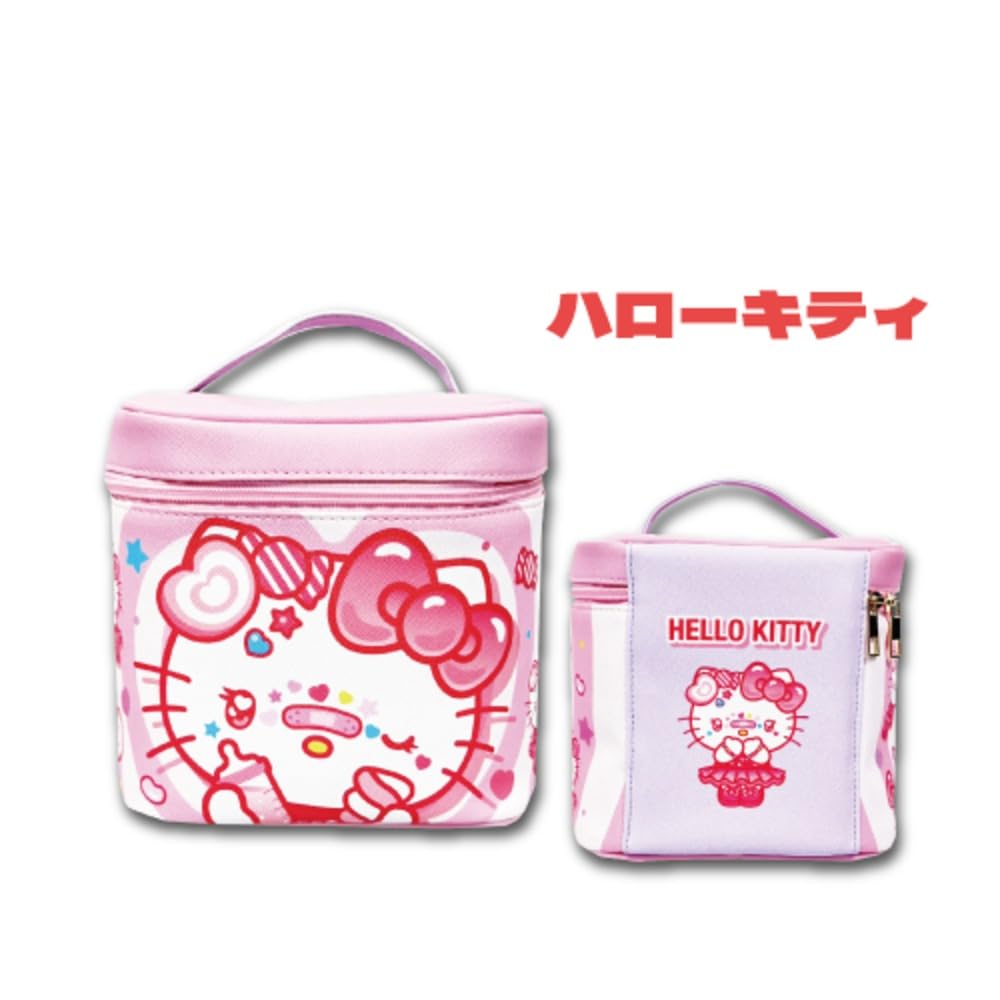 Hatayama Shoji Sanrio Mirrored Vanity Pouch, Decora, Hello Kitty, Approx. H17 X W17 X D17cm, 34203145