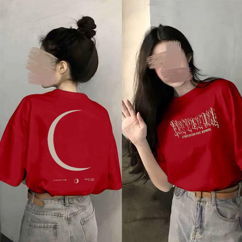 European-Style Women's Gray Short-Sleeve T-Shirt: High-End Summer 2025 White Loose-Fit Pure Cotton Fashion Top