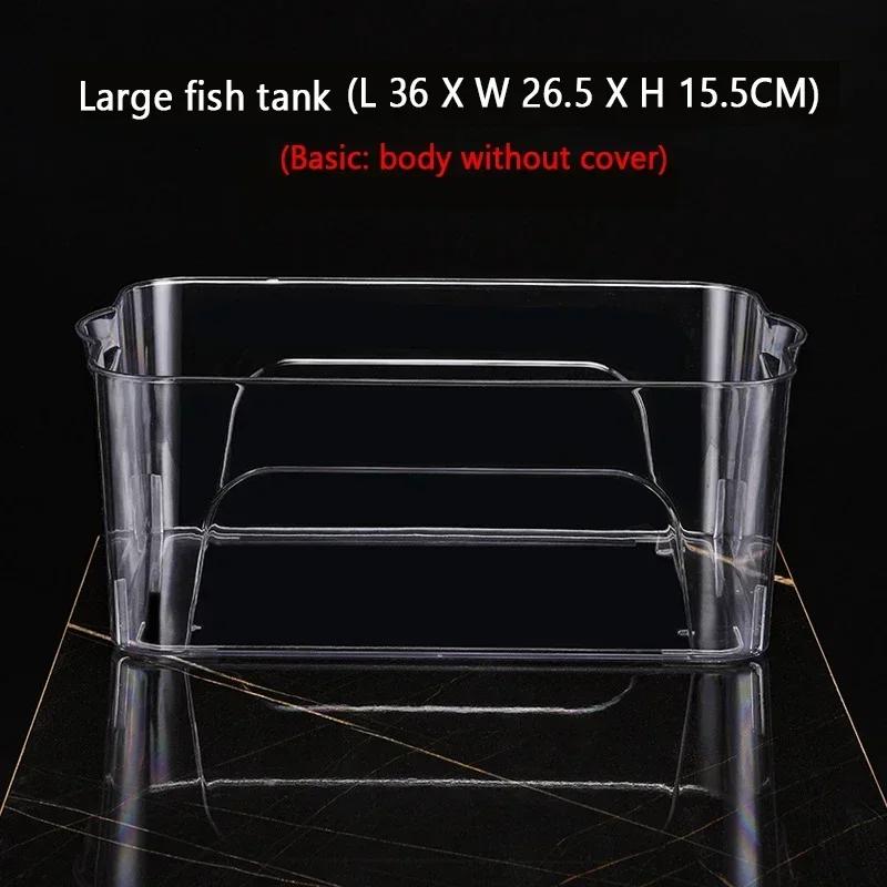 Transparent Square Fish Tank High Quality Plastic Goldfish Tank Aquarium Betta Fish Breeding Box Aquariums Table Decoration