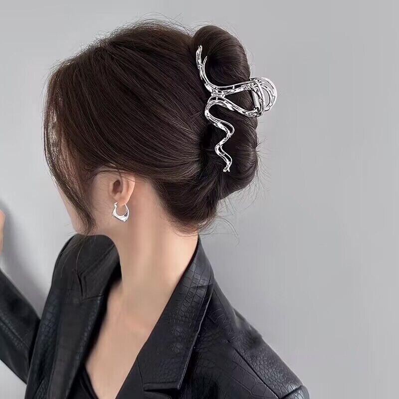 2023 Vintage Geometric Hair Claws Korean Hollow Out Grab Hair Clip Hairpins For Women Fashion New Headwear Girl Hair Accessories