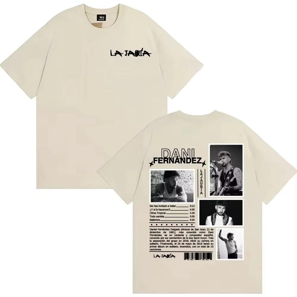 2026 Singer Dani Fernandez La Jauria Album Tour T Shirt Unisex Women Casual Cotton Short Sleeve Tshirt Fashion Retro T Shirts