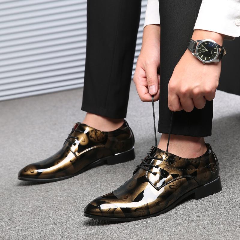Luxury Men Oxford Shoes Retro Floral Pattern Men Dress Shoes Lace-Up Flats High Quality Business Men Party Wedding Shoes