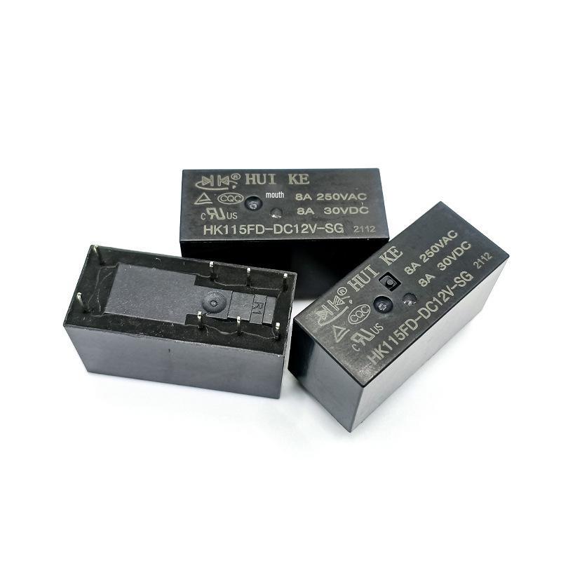 HK115FD-DC5V-SG and HK115FD-DC12V-SG Dual Changeover Relays, 8A Capacity