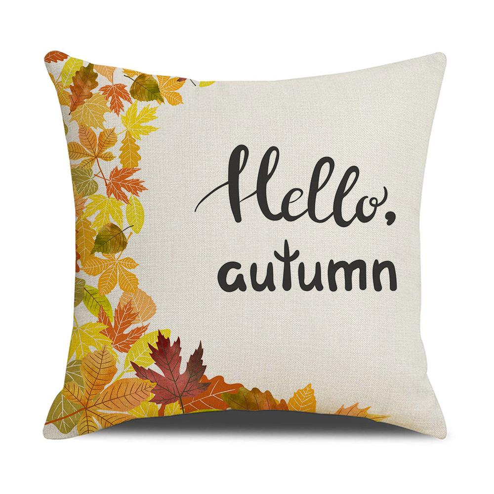 Home Autumn Pillow Cover New Pumpkin Truck Linen Cushion Cushion Cover