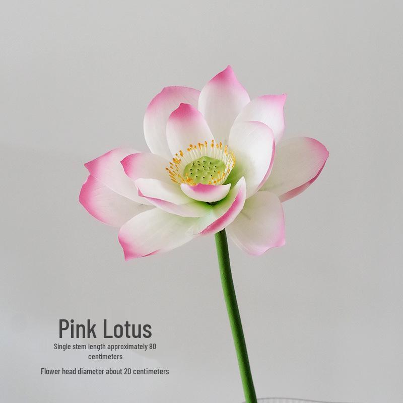 Chinese Lotus Artificial Flower Decoration for Living Room and Dining Table - Realistic Floral Arrangement with Lotus Leaf.