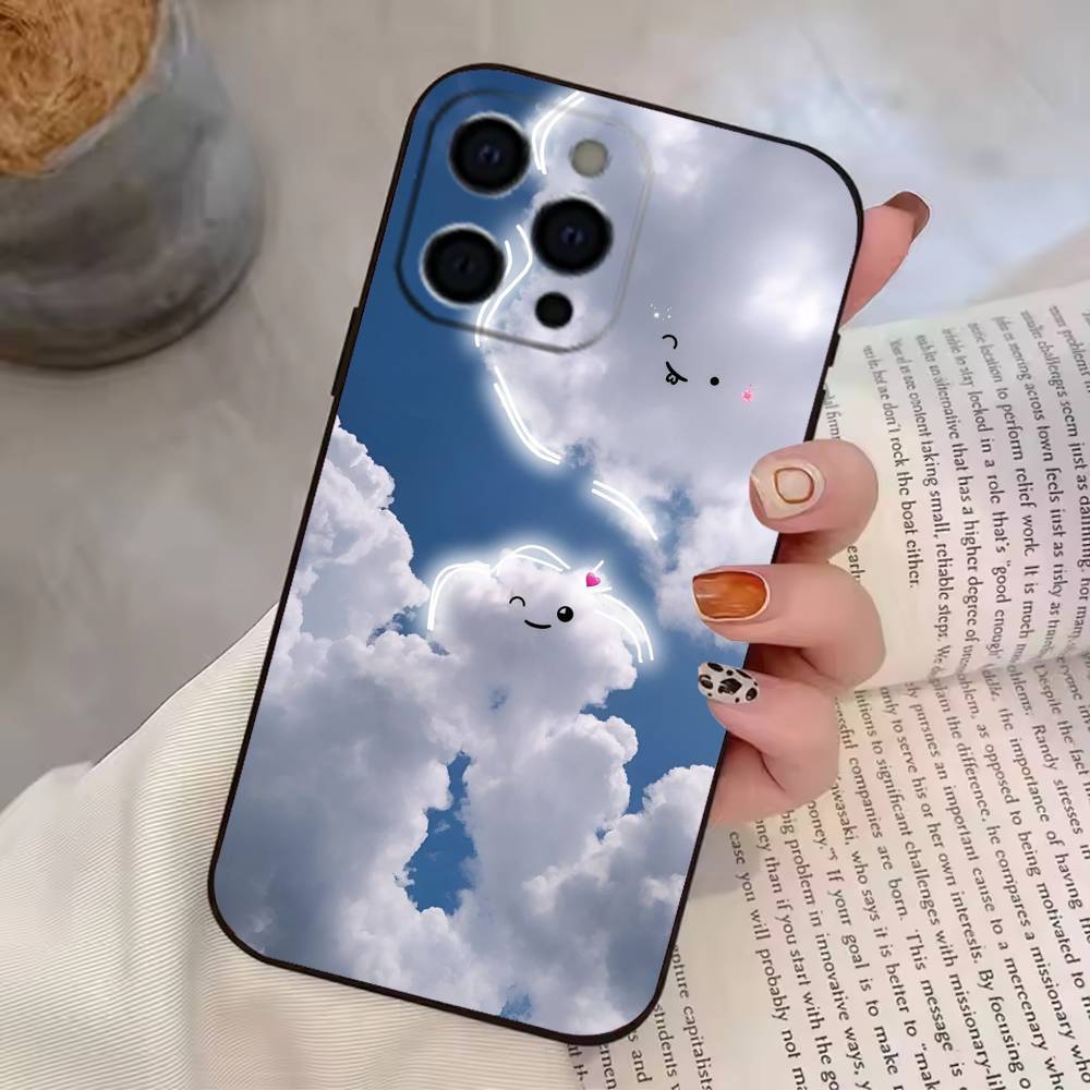 Simple Cloud Letters Pattern  Phone Case Silicone Soft For IPhone 17 16 15 14 13 12 11 X XR Plus Pro Max Plus