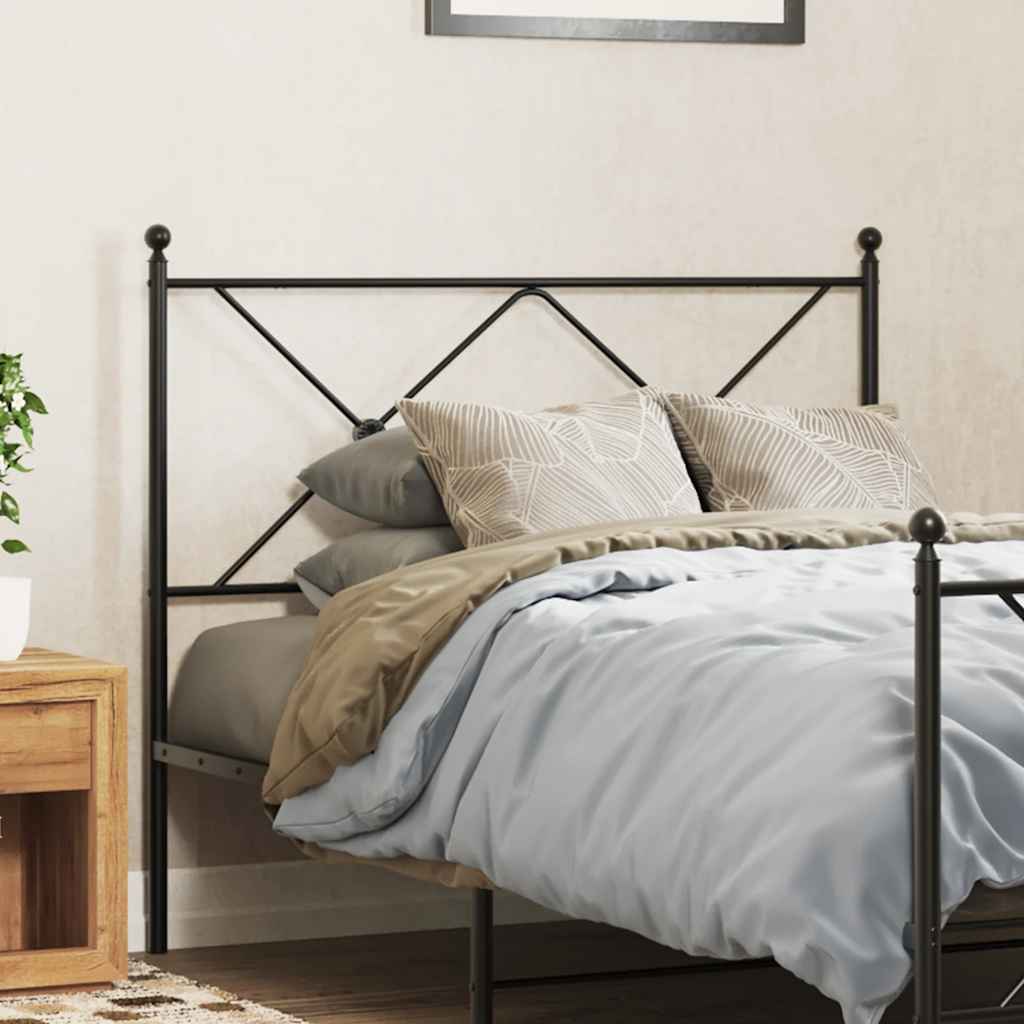 Vidaxl Metalowe Wezgłowie, Czarne, 107 Cm