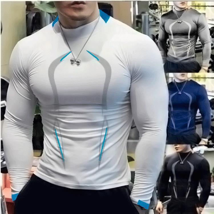 

Summer Men s Fitness Training Breathable Quick Drying Clothes Men s Sports Fashion Long Sleeved T-shirt XXXXXL белый