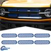 6 Pack Front Grille Mesh erts Trim Cover For Ford Bronco 2/4 Door Blue +