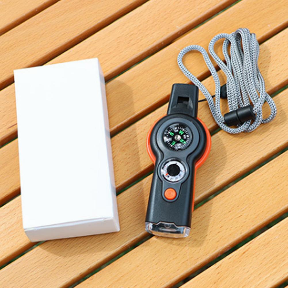 Outdoor Camping 7-In-1 Multi-Function Whistle Survival Whistle Safety Whistle For Hiking Travel Accessories