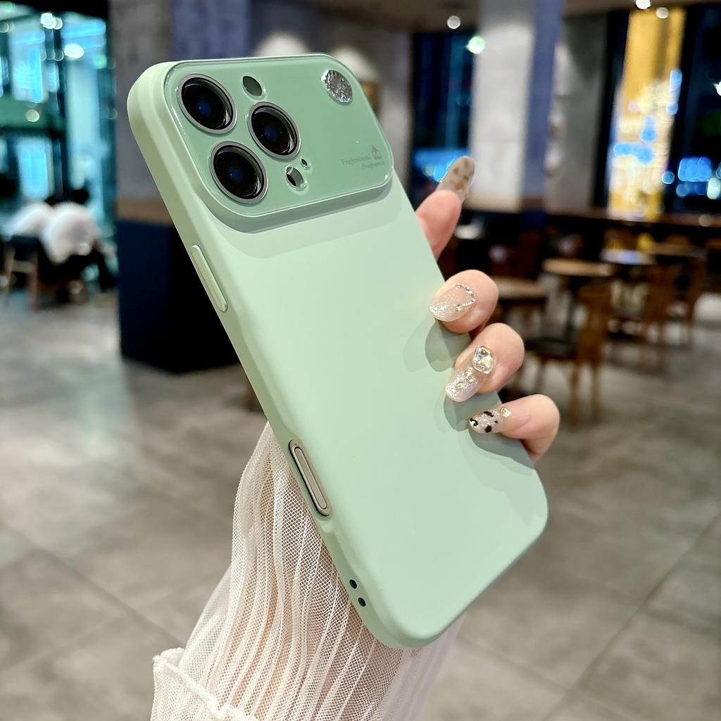 Applicable to Apple 17promax large window fragrance mobile phone case iPhone16 solid color silicone 15 matte protective case