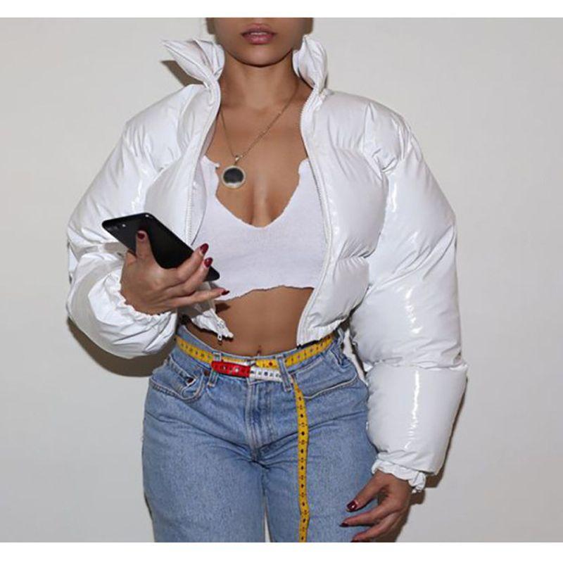 Solid Color Long Sleeve Short Zip Coat Solid Long Sleeve Short Zip-up Outerwear