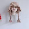 Winter Soft Warm Baby Children Knitted Cute Wig Big Braid Kids Girls Boys Princess Hat Birthday Christmas Party