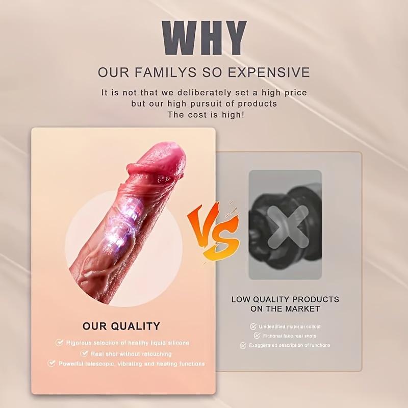 Vibrador Dildo Oscilante Telescópico Automático Control Remoto Inalámbrico Juguetes Sexuales Estimulador de Clítoris Punto G con Ventosa Pene Realista