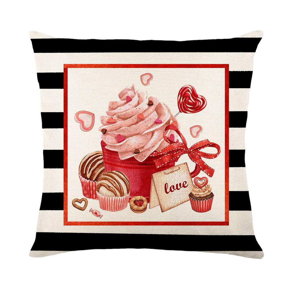Rose Love Pillow Cover Valentine's Day Letters Couple Home Cushion Cover Sofa Bedroom Cushion