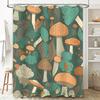 Charming Mushroom Print Shower Curtain Vivid Unique Decor for Your Bathroom