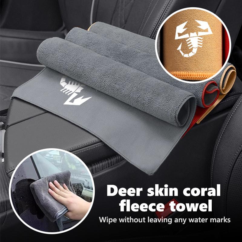 Car Styling Washing Super Absorbent Deer Skin Towel Auto Interior Washing Tool For Abarth FR FIAT 500 Tipo FR Panda Argo