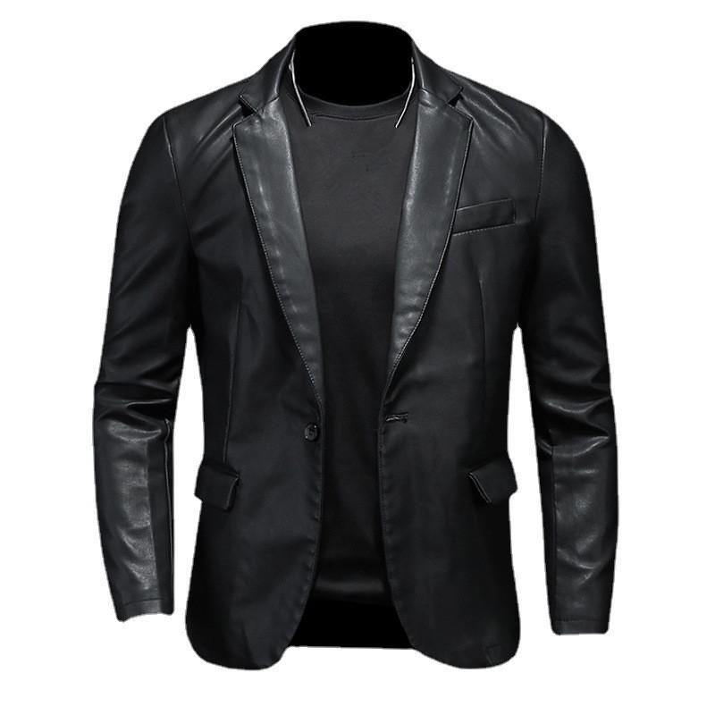 Giacche in pelle da uomo slim fit PU casual cappotti da motociclista con colletto rovesciato nero moto biker pelle scamosciata capispalla uomo