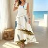Sleeveless Maxi Tank Dress,Summer Minimalist Loose Fit Dress,Lightweight & Comfortable,Ideal for Vacation & Daily Outing