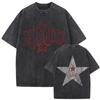 Vintage Washed MGK Lost Americana Tour  Print Tshirts Men Women Harajuku High Quality Fashion Oversized Cotton T Shirt