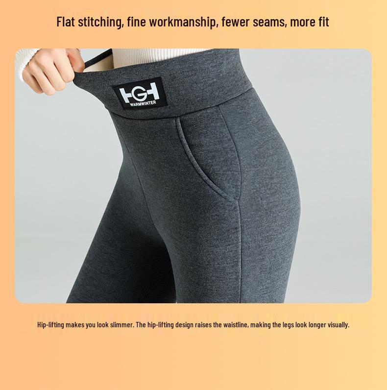 Tjocka Leggings med Fleecefoder för Kvinnor: Hög midja, Lammull, Perfekt för höst och vinter