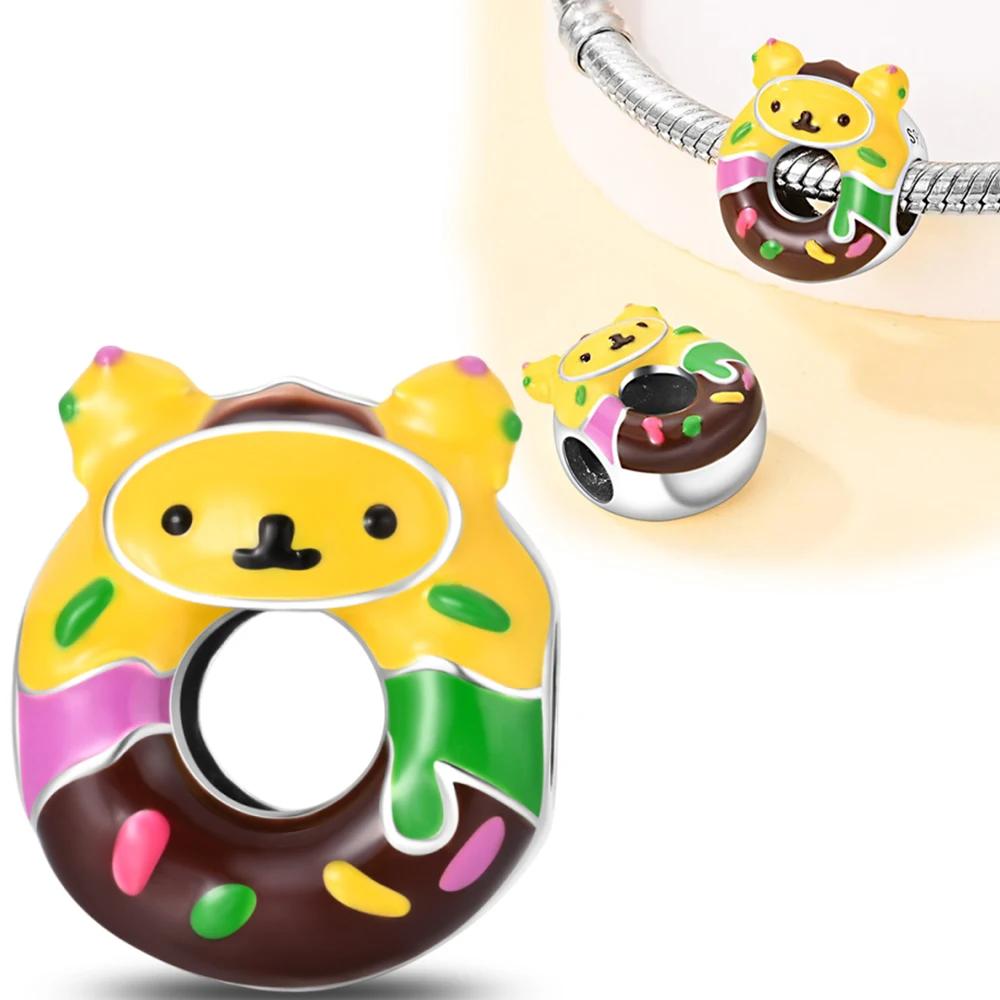 Copper Chocolate Lollipop Macaron Gourmet Charm Pendant Beads Fit Charm Original Bracelet For Women Jewelry Making