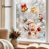 Reusable PVC Window Film Christmas Cling, Santa/Snowman/House/ Tree Patterns Print, Waterproof Creative Holiday Gifts Decorative Static Sticker