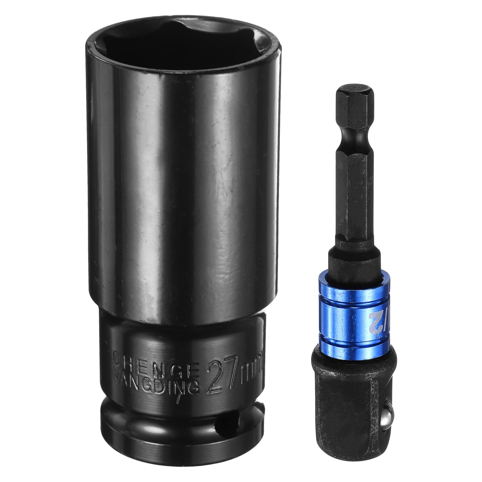 

uxcell Ударный 27мм Метрический Глубокий 78мм Шестигранный Хвостовик Электрический и Адаптер Аксессуар Набор Инструментов для Шестигранных Болтов и Гаек Головка, Головка, Шестигранный, 1/2