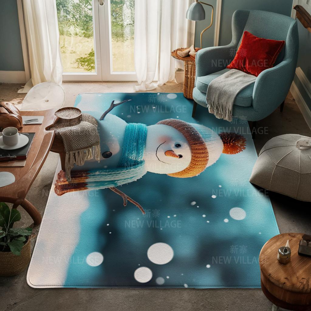 House Entrance Carpet Home Door Mat Living Room Bath Foot Bathroom Non-slip Water Absorption Rugs Bath Merry Christmas Winter