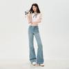 Early Spring Shiny Full Star Rhinestone High Waist Slim Horse Hoof Micro Flare Denim Pants For Women Casual Pants Oversize Denim Trousers
