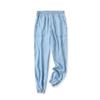 Tencel Casual Pants Spring & Fall New Arrival Foreign Trade Women's Clothing Elastic Waistband Lace-up Pocket Drawstring Thin Pants 27651
