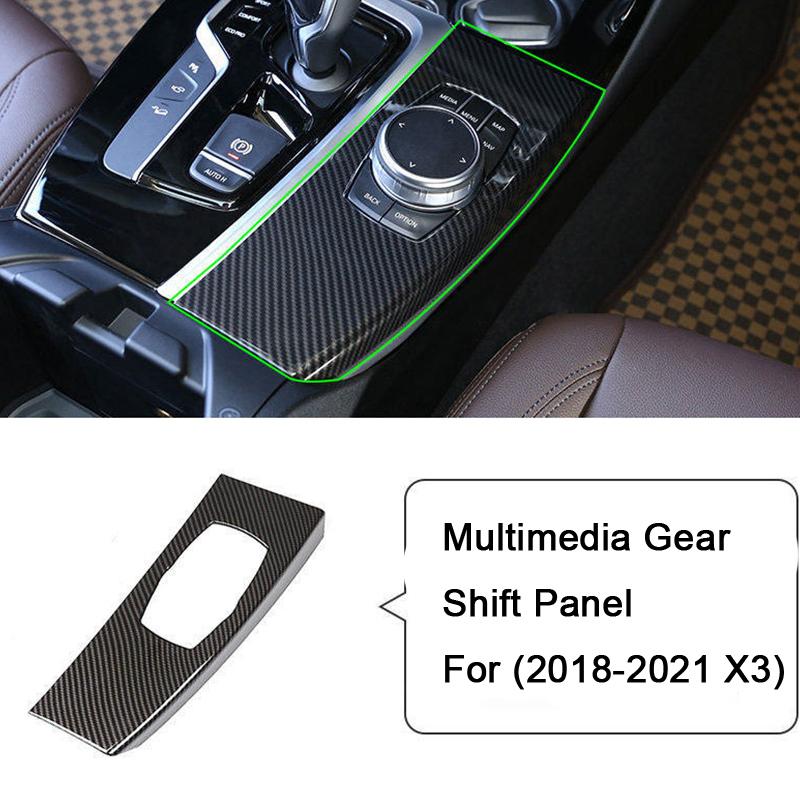For BMW X3 X4 G01 G02 2018-2024 Carbon Fiber Center Console Panel Cover Gear Shift Frame Replacement Durable Trim Car Accessorie
