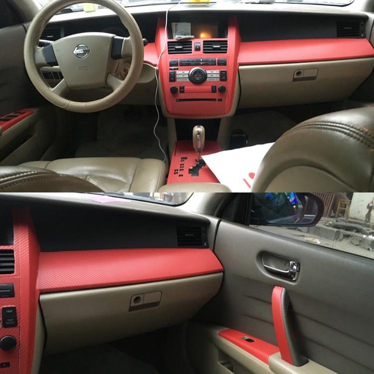 Carbon Fiber Central Control Gear Decor Sticker for 2004-2007 Teana Interior Modification