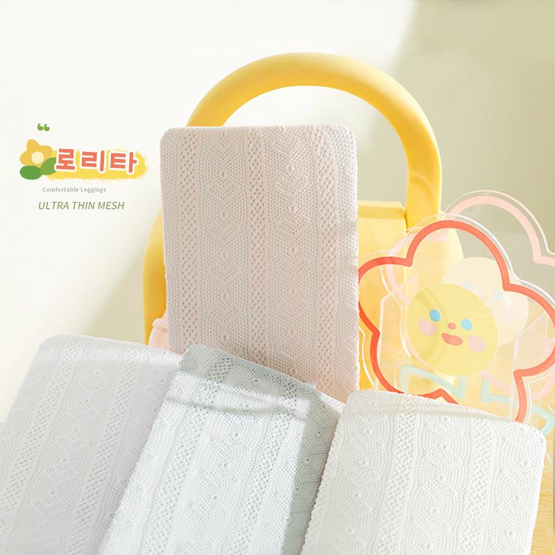 Wiosna i lato nowe rajstopy dziecięce siateczkowe miłość koreańskie legginsy puste skarpetki dziecięce spodnie z cienkiej dzianiny