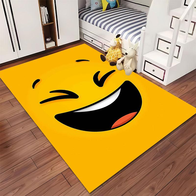 Laughing Face Yellow Carpet Suitable As a Non-slip Mat for the Living Room or Bedroom Sofa